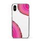 Agate Bright Pink Apple iPhone Xs Impact Case Black Edge on Gold Phone