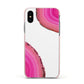 Agate Bright Pink Apple iPhone Xs Impact Case Pink Edge on Black Phone