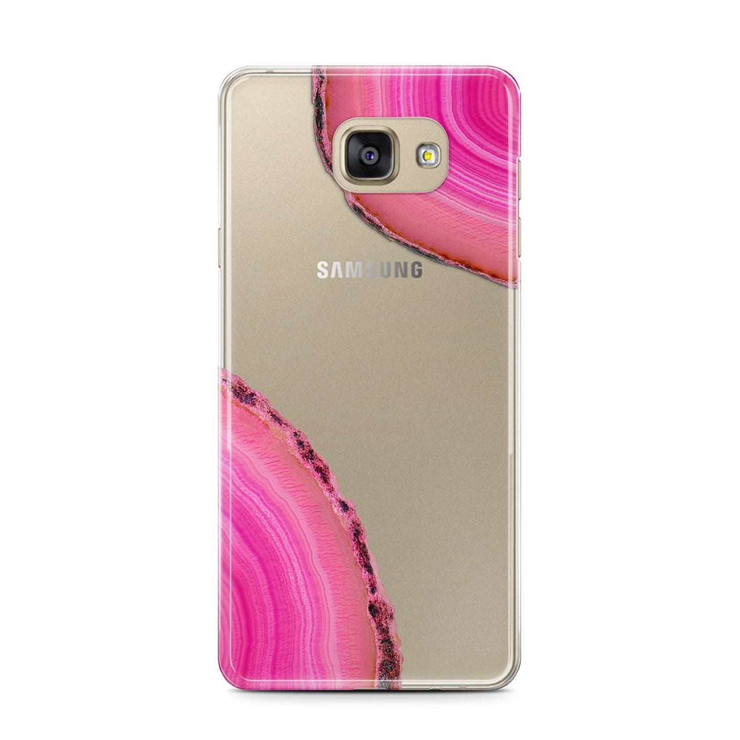Agate Bright Pink Samsung Galaxy A7 2016 Case on gold phone