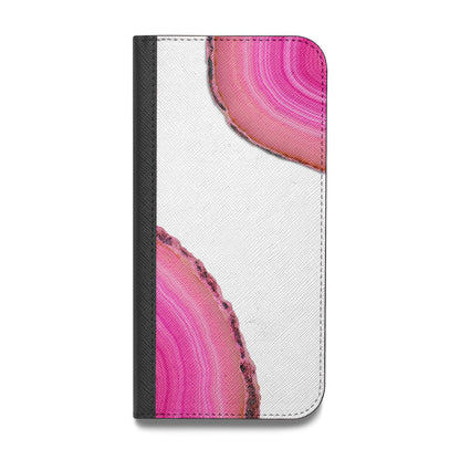 Agate Bright Pink Vegan Leather Flip iPhone Case