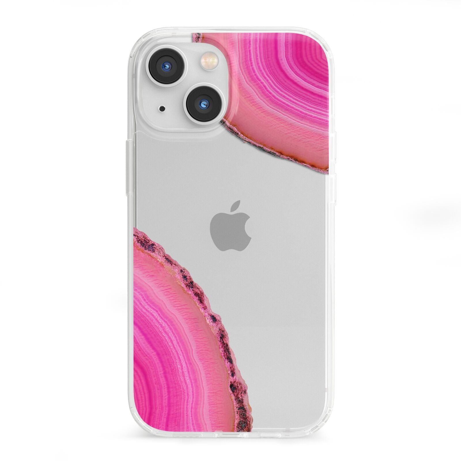 Agate Bright Pink iPhone 13 Mini Clear Bumper Case