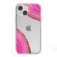 Agate Bright Pink iPhone 13 Mini TPU Impact Case with White Edges