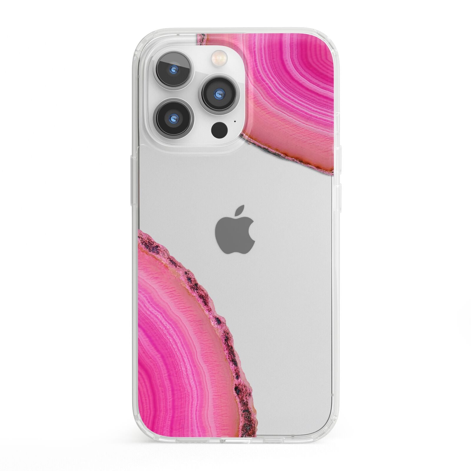 Agate Bright Pink iPhone 13 Pro Clear Bumper Case