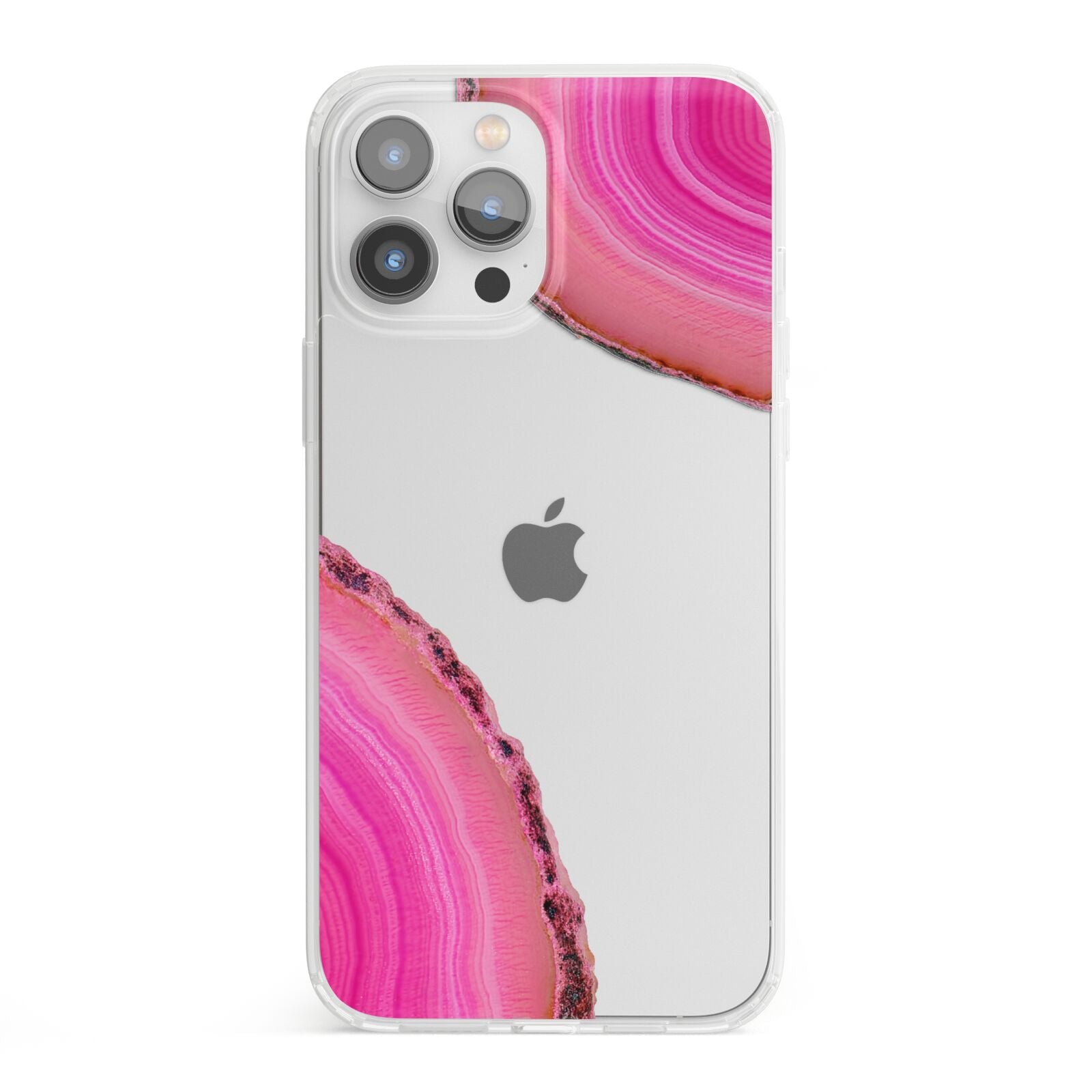 Agate Bright Pink iPhone 13 Pro Max Clear Bumper Case