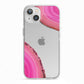 Agate Bright Pink iPhone 13 TPU Impact Case with White Edges