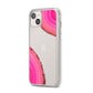 Agate Bright Pink iPhone 14 Plus Clear Tough Case Starlight Angled Image