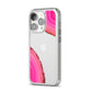 Agate Bright Pink iPhone 14 Pro Clear Tough Case Silver Angled Image