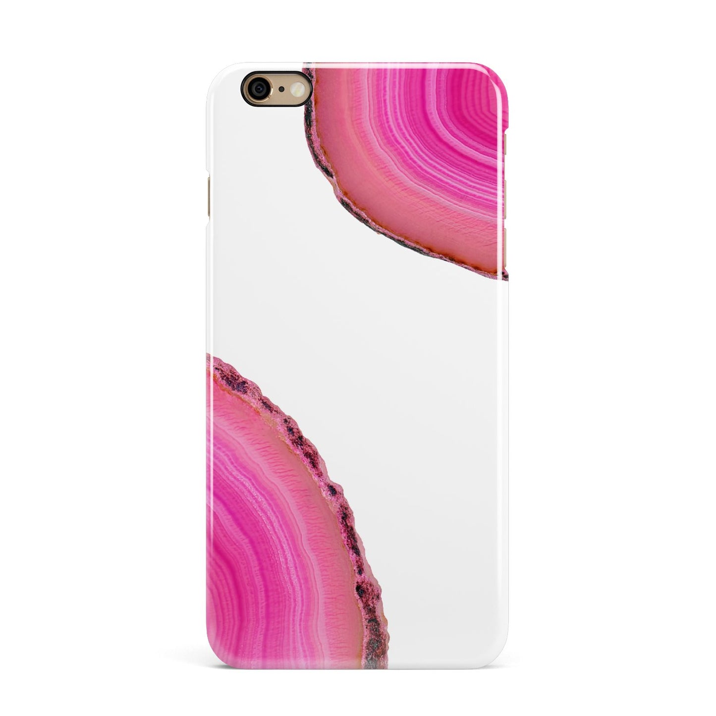 Agate Bright Pink iPhone 6 Plus 3D Snap Case on Gold Phone