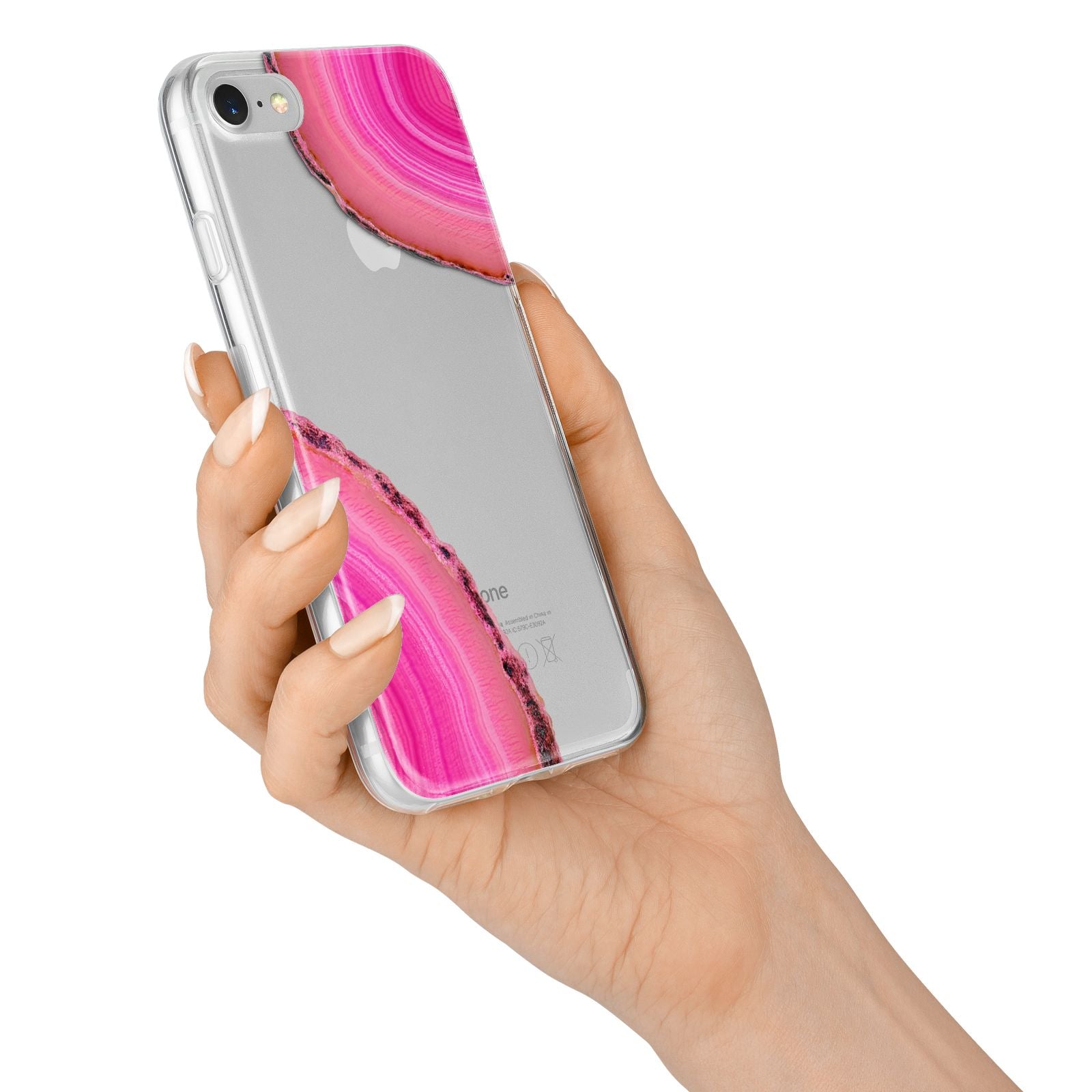 Agate Bright Pink iPhone 7 Bumper Case on Silver iPhone Alternative Image
