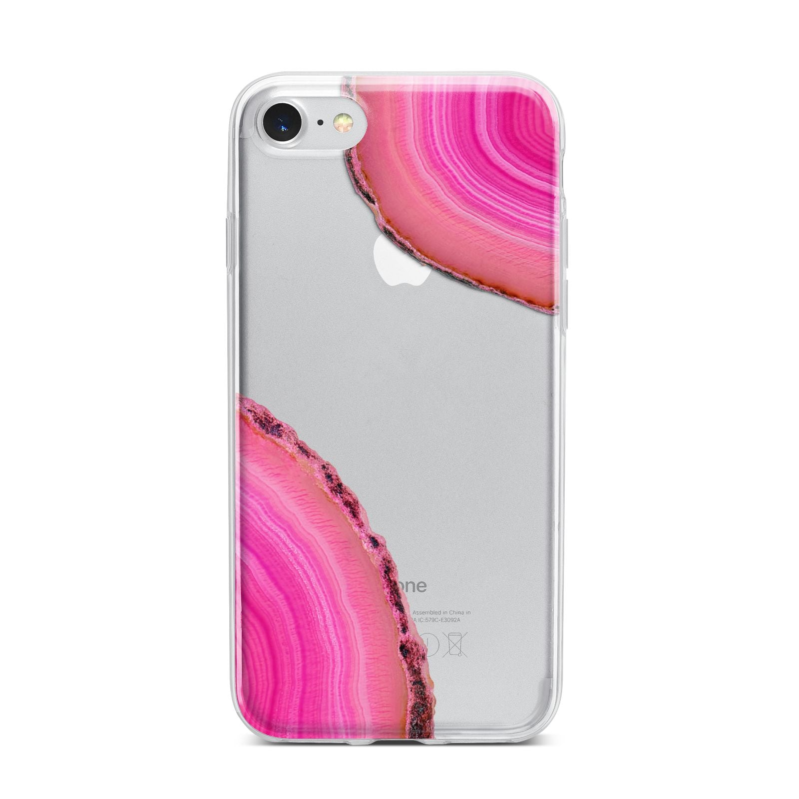 Agate Bright Pink iPhone 7 Bumper Case on Silver iPhone