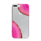 Agate Bright Pink iPhone 7 Plus Bumper Case on Silver iPhone