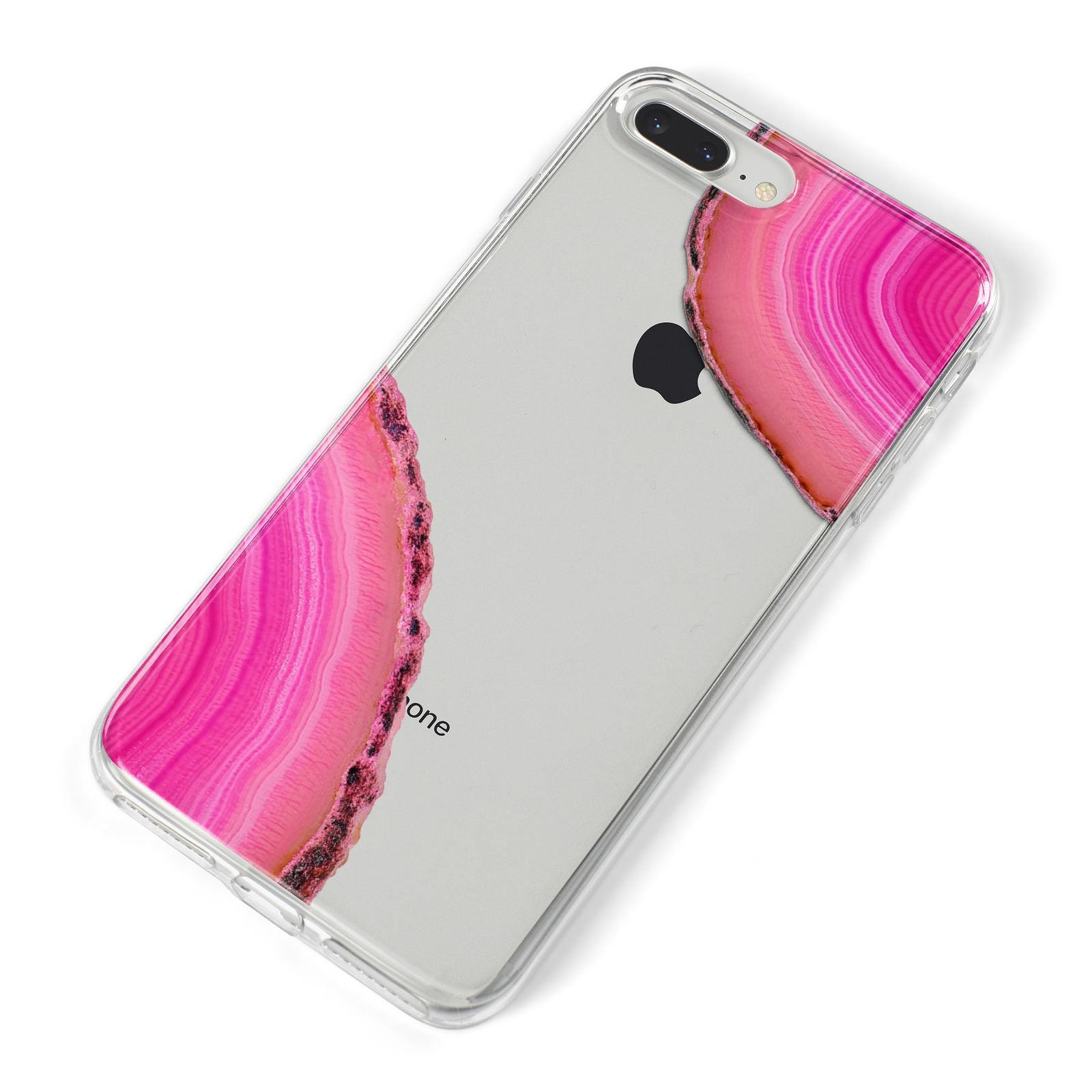 Agate Bright Pink iPhone 8 Plus Bumper Case on Silver iPhone Alternative Image