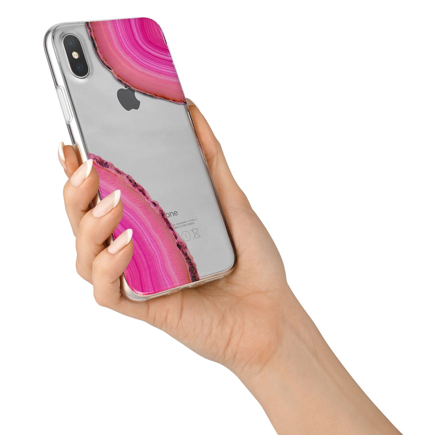 Agate Bright Pink iPhone X Bumper Case on Silver iPhone Alternative Image 2