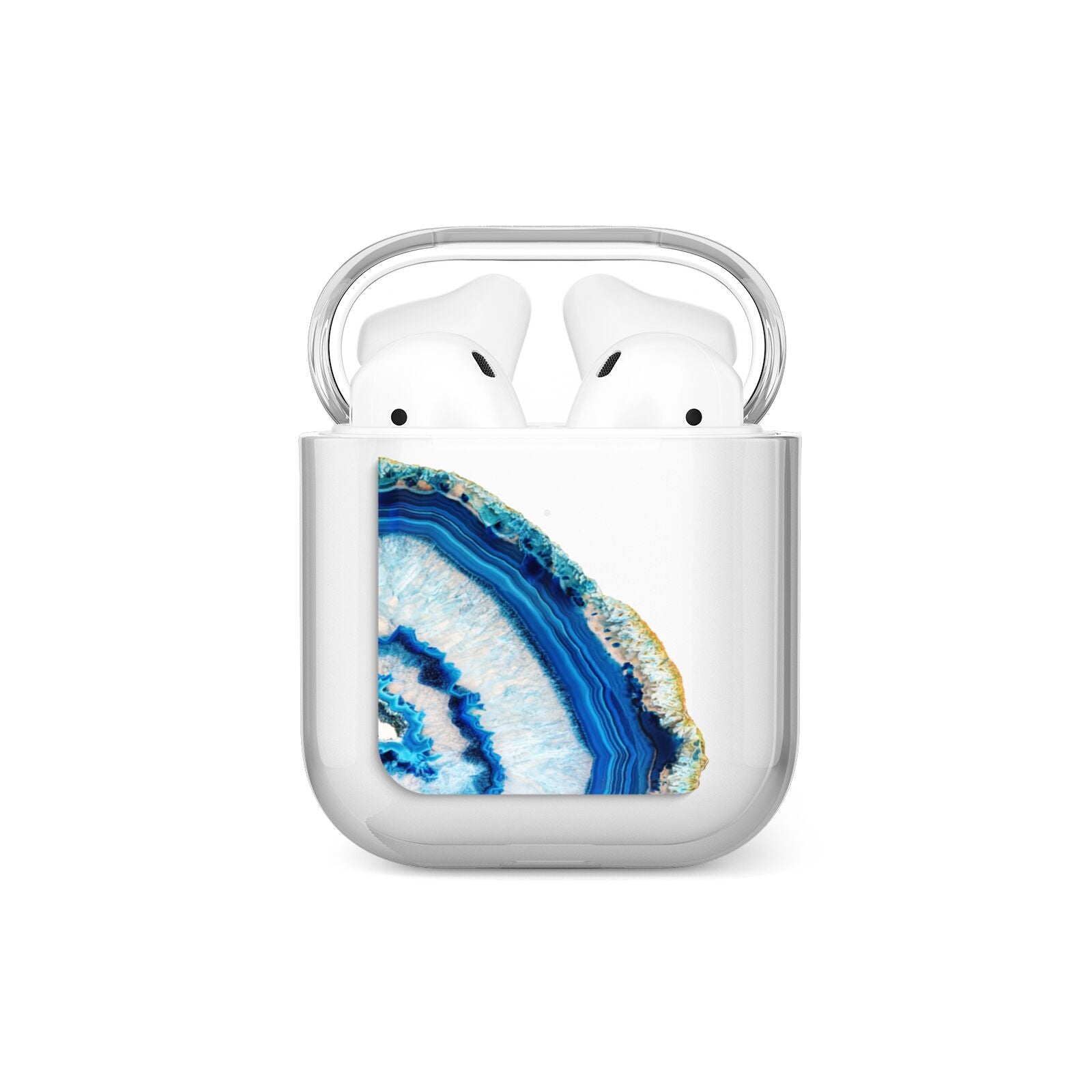 Agate Dark Blue and Turquoise AirPods Case