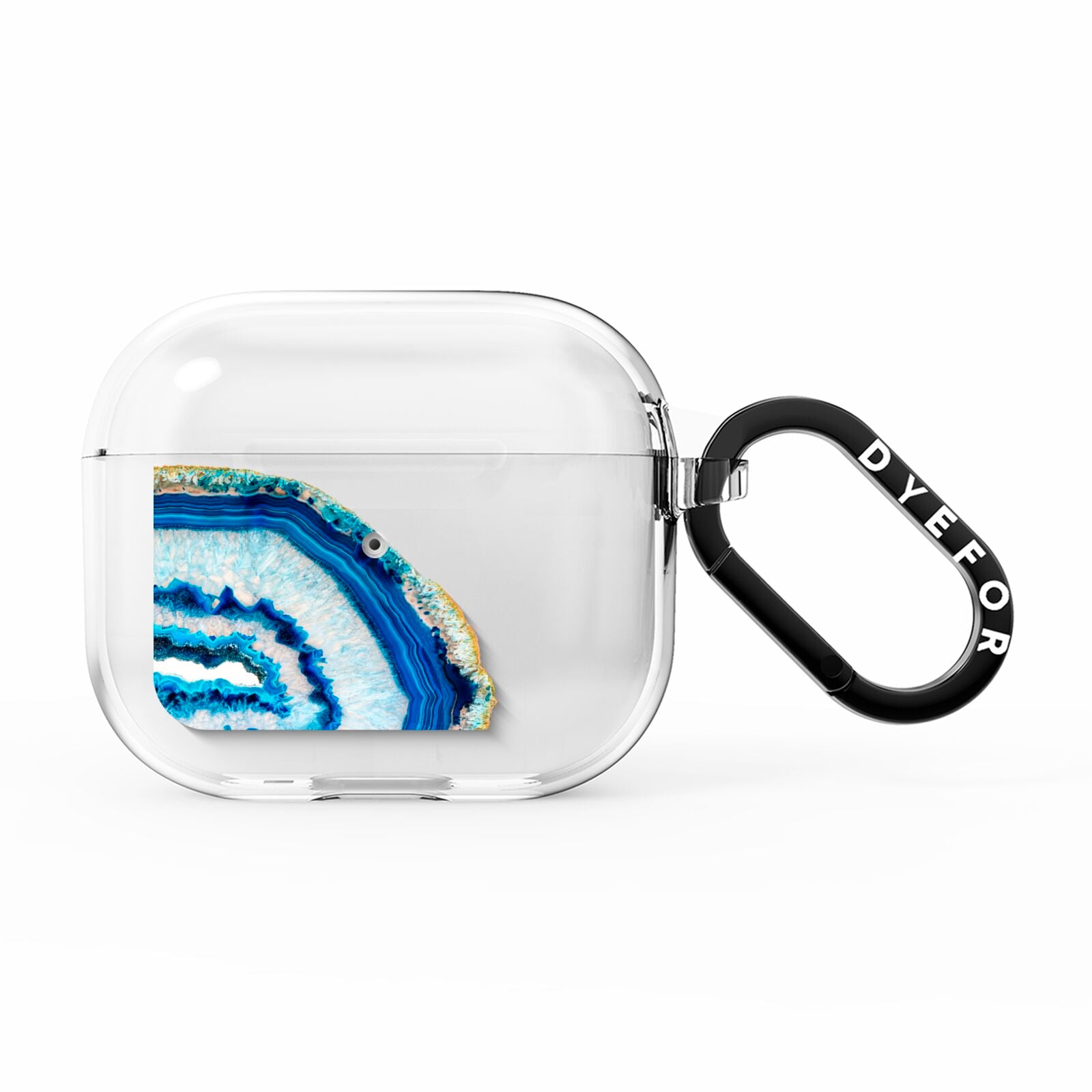 Agate Dark Blue and Turquoise AirPods Clear Case 3rd Gen