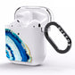 Agate Dark Blue and Turquoise AirPods Clear Case Side Image