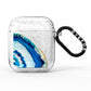 Agate Dark Blue and Turquoise AirPods Glitter Case