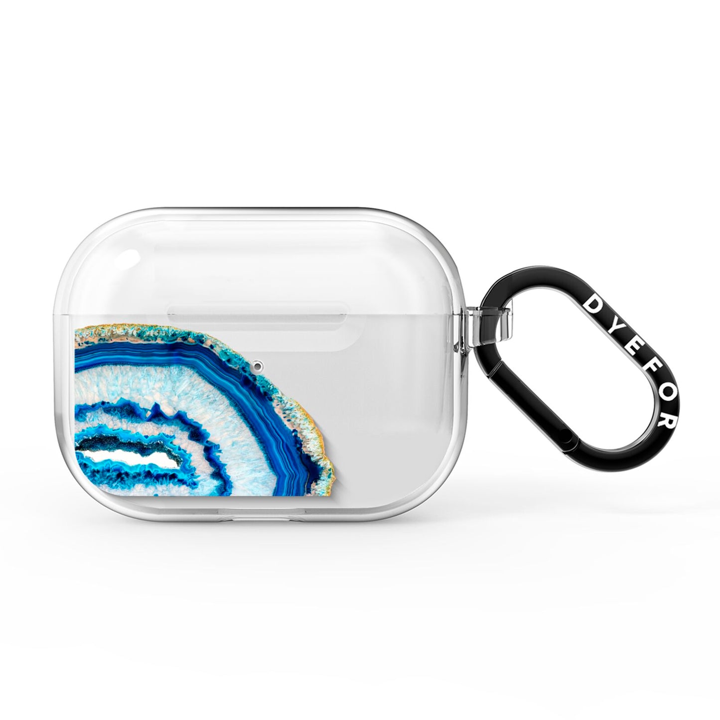 Agate Dark Blue and Turquoise AirPods Pro Clear Case