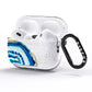 Agate Dark Blue and Turquoise AirPods Pro Glitter Case Side Image