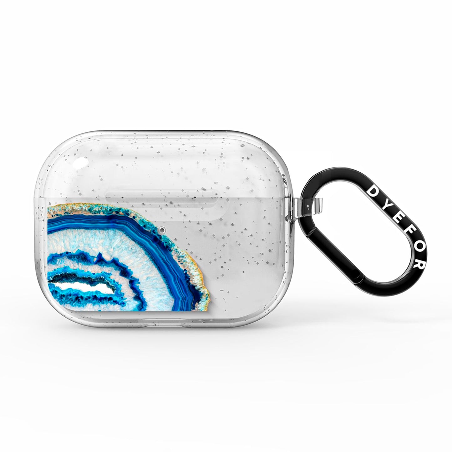 Agate Dark Blue and Turquoise AirPods Pro Glitter Case