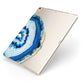 Agate Dark Blue and Turquoise Apple iPad Case on Gold iPad Side View