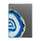 Agate Dark Blue and Turquoise Apple iPad Grey Case