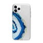 Agate Dark Blue and Turquoise Apple iPhone 11 Pro in Silver with Bumper Case