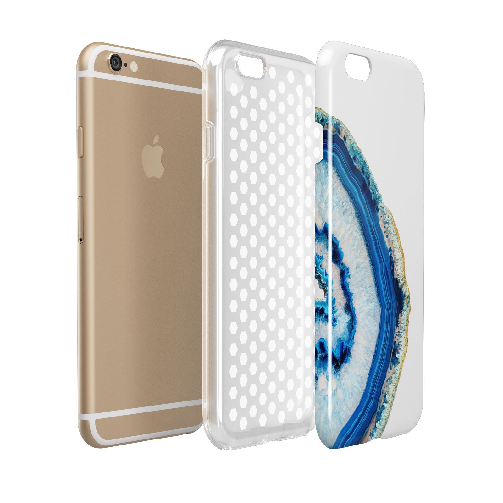 Agate Dark Blue and Turquoise Apple iPhone 6 3D Tough Case Expanded view