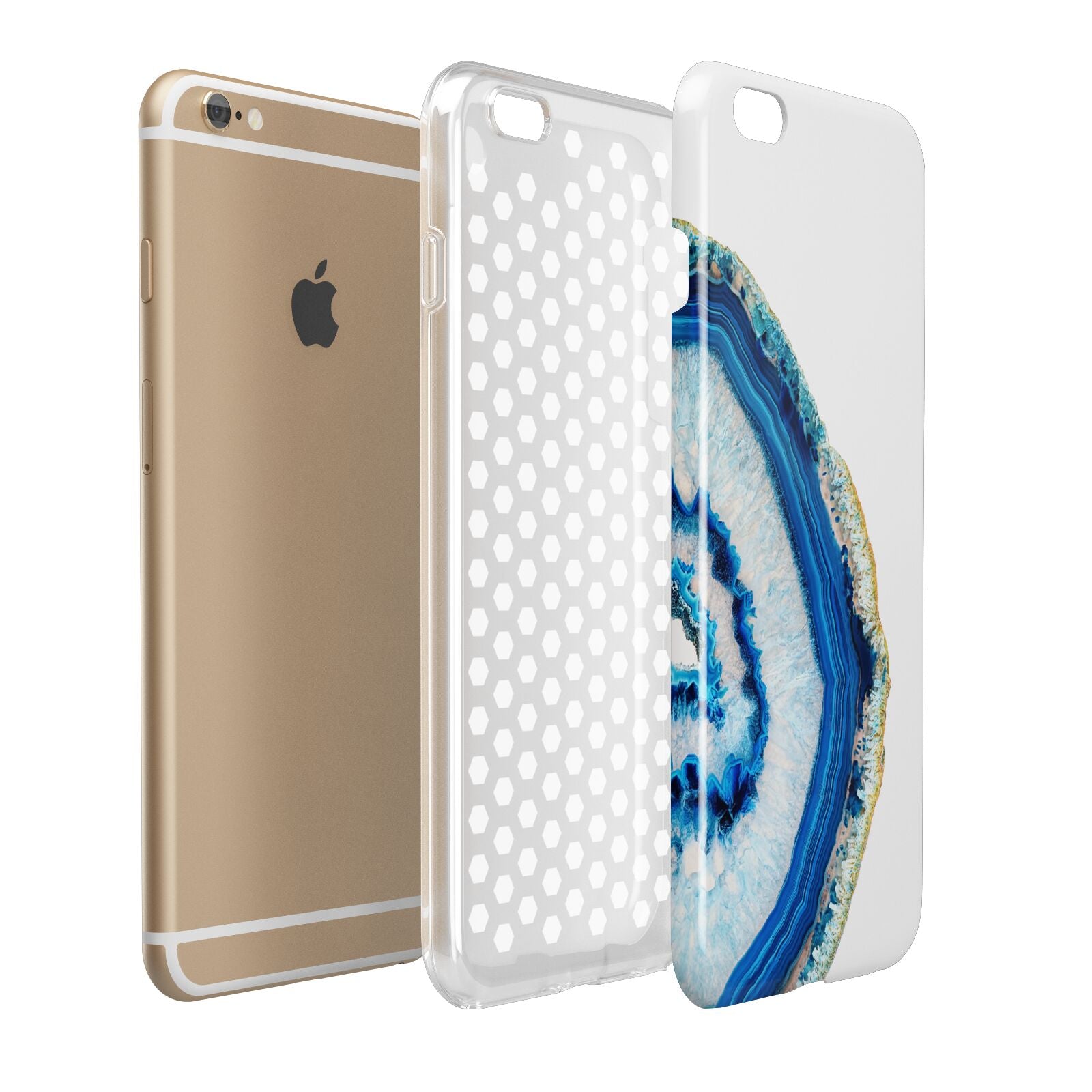 Agate Dark Blue and Turquoise Apple iPhone 6 Plus 3D Tough Case Expand Detail Image