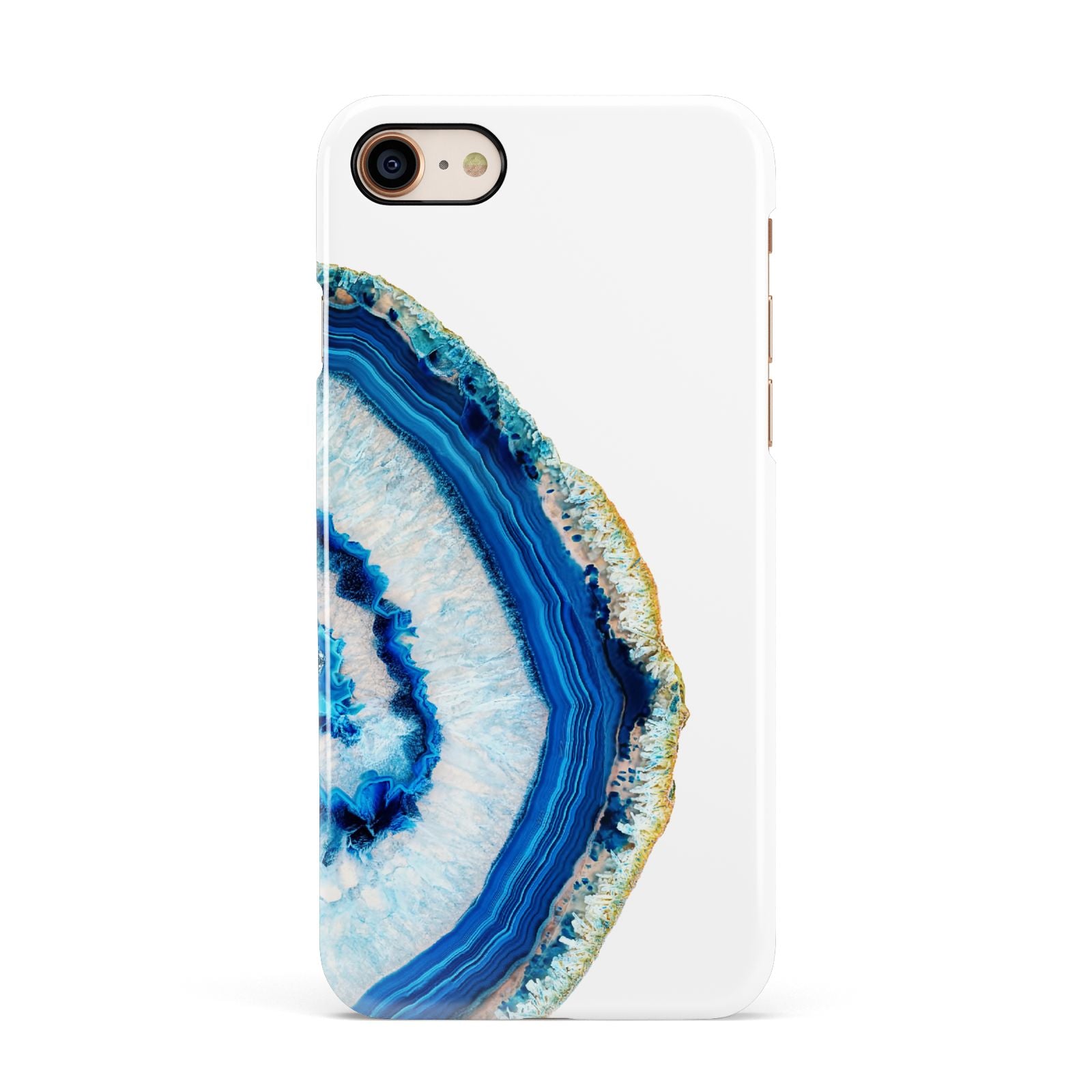 Agate Dark Blue and Turquoise Apple iPhone 7 8 3D Snap Case