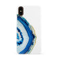 Agate Dark Blue and Turquoise Apple iPhone XS 3D Snap Case