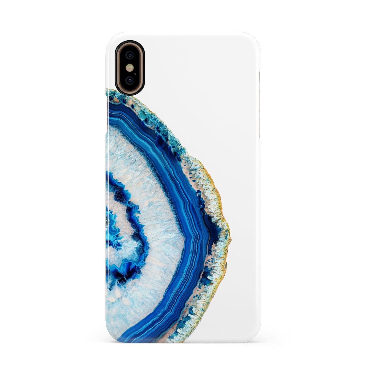 Agate Dark Blue and Turquoise Apple iPhone Xs Max 3D Snap Case