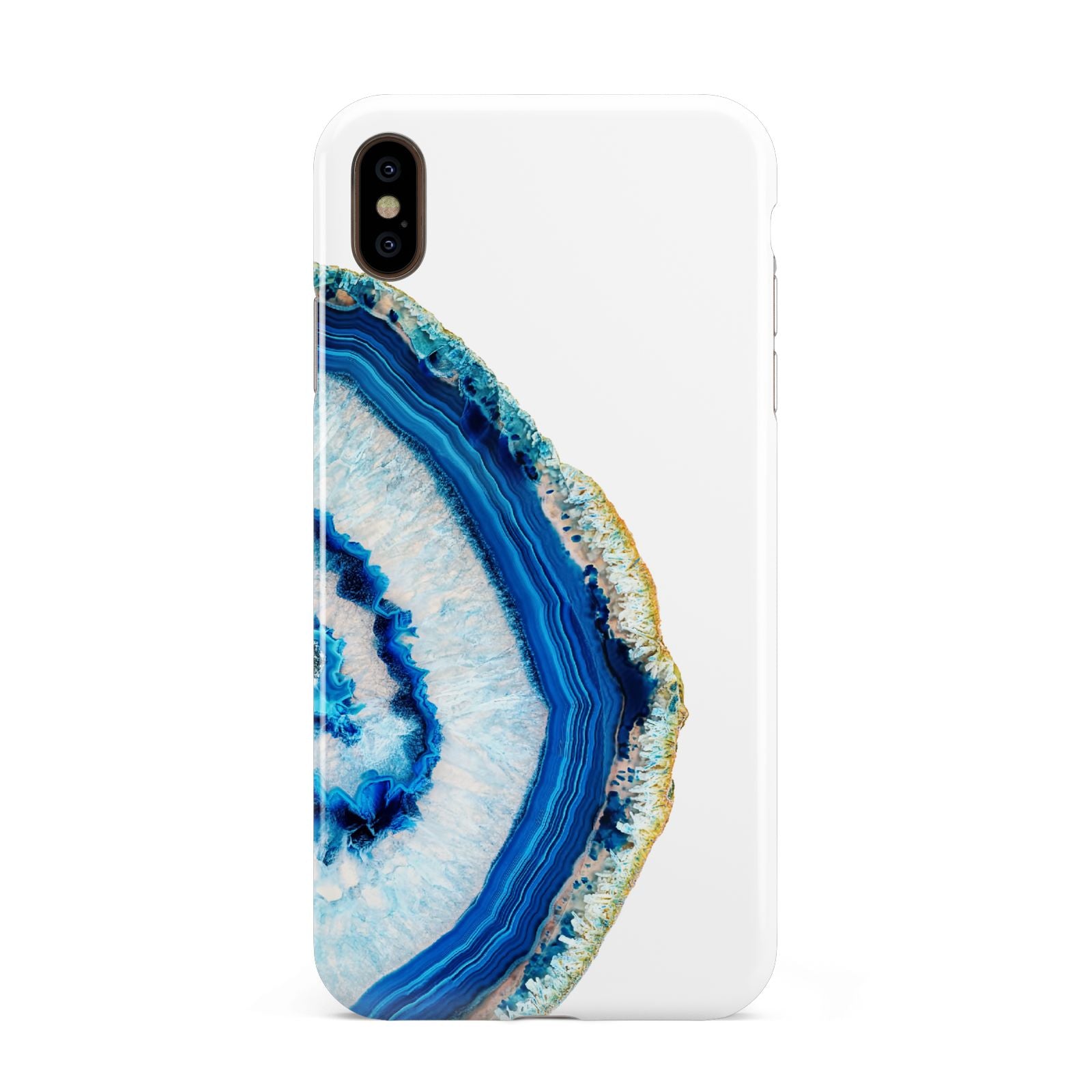 Agate Dark Blue and Turquoise Apple iPhone Xs Max 3D Tough Case