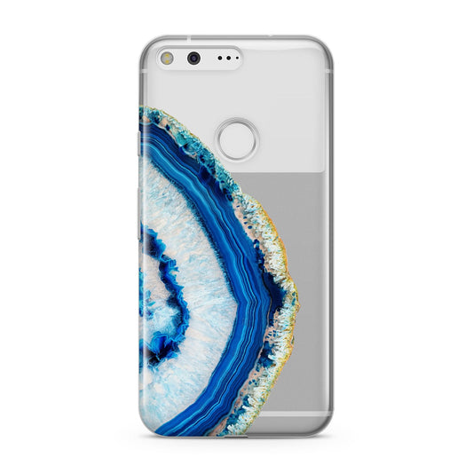 Agate Dark Blue and Turquoise Google Pixel Case