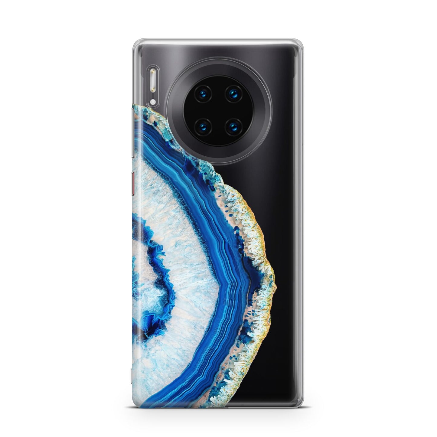 Agate Dark Blue and Turquoise Huawei Mate 30 Pro Phone Case