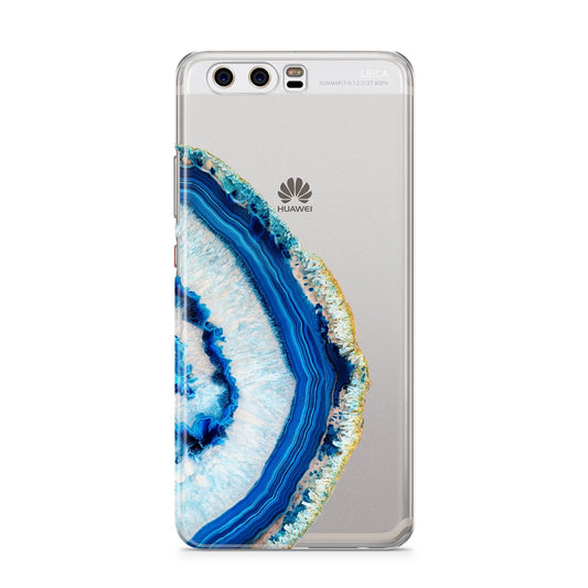 Agate Dark Blue and Turquoise Huawei P10 Phone Case
