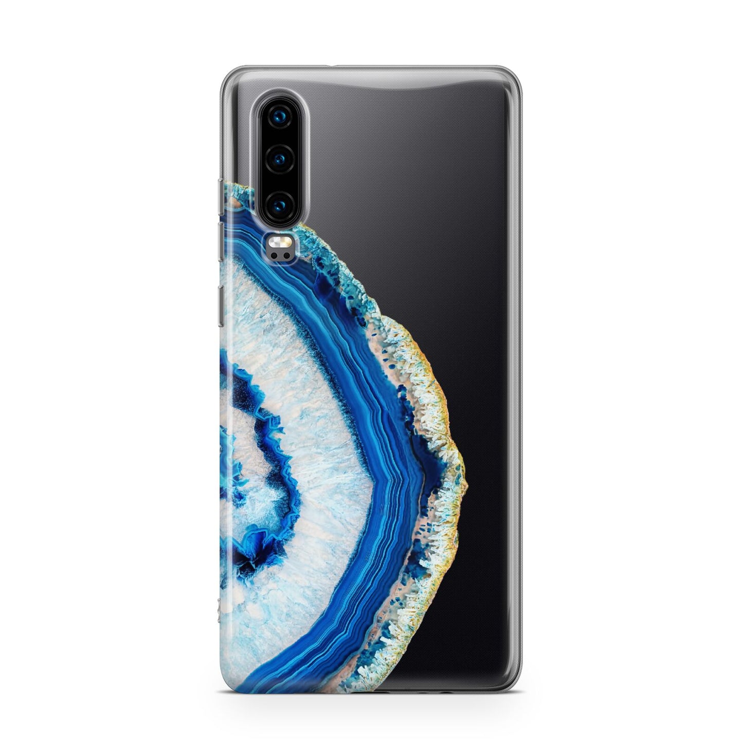 Agate Dark Blue and Turquoise Huawei P30 Phone Case