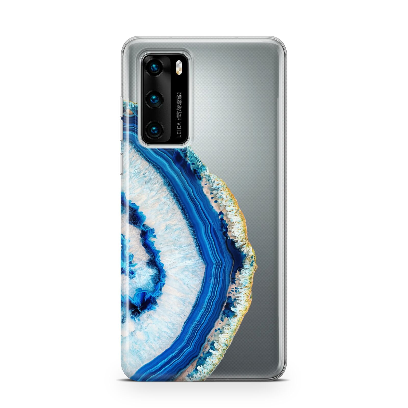 Agate Dark Blue and Turquoise Huawei P40 Phone Case