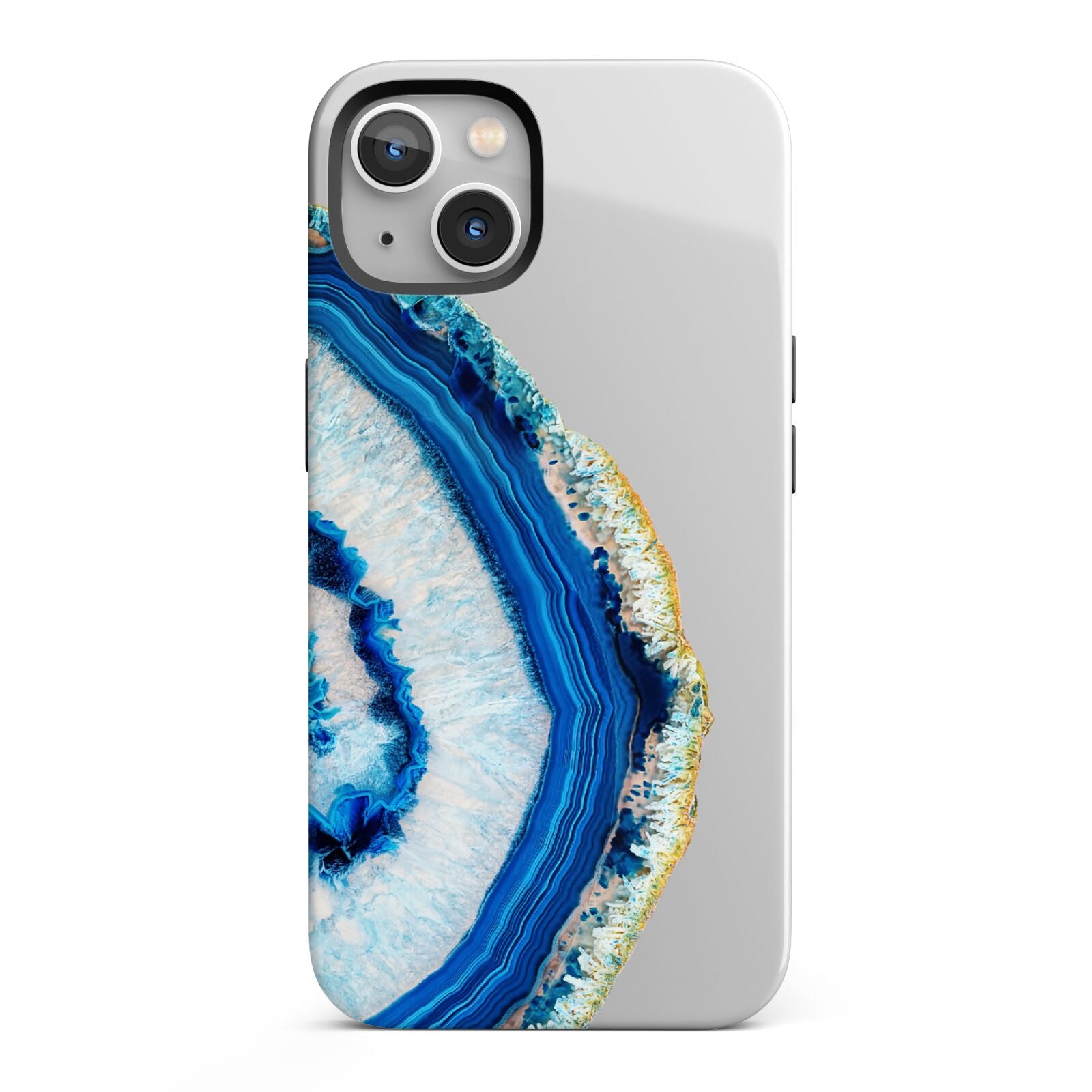 Agate Dark Blue and Turquoise iPhone 13 Full Wrap 3D Tough Case