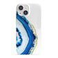 Agate Dark Blue and Turquoise iPhone 13 Mini Full Wrap 3D Snap Case
