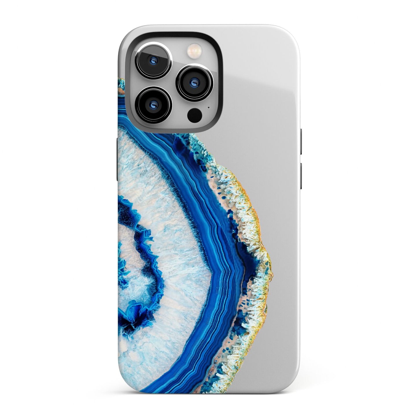 Agate Dark Blue and Turquoise iPhone 13 Pro Full Wrap 3D Tough Case