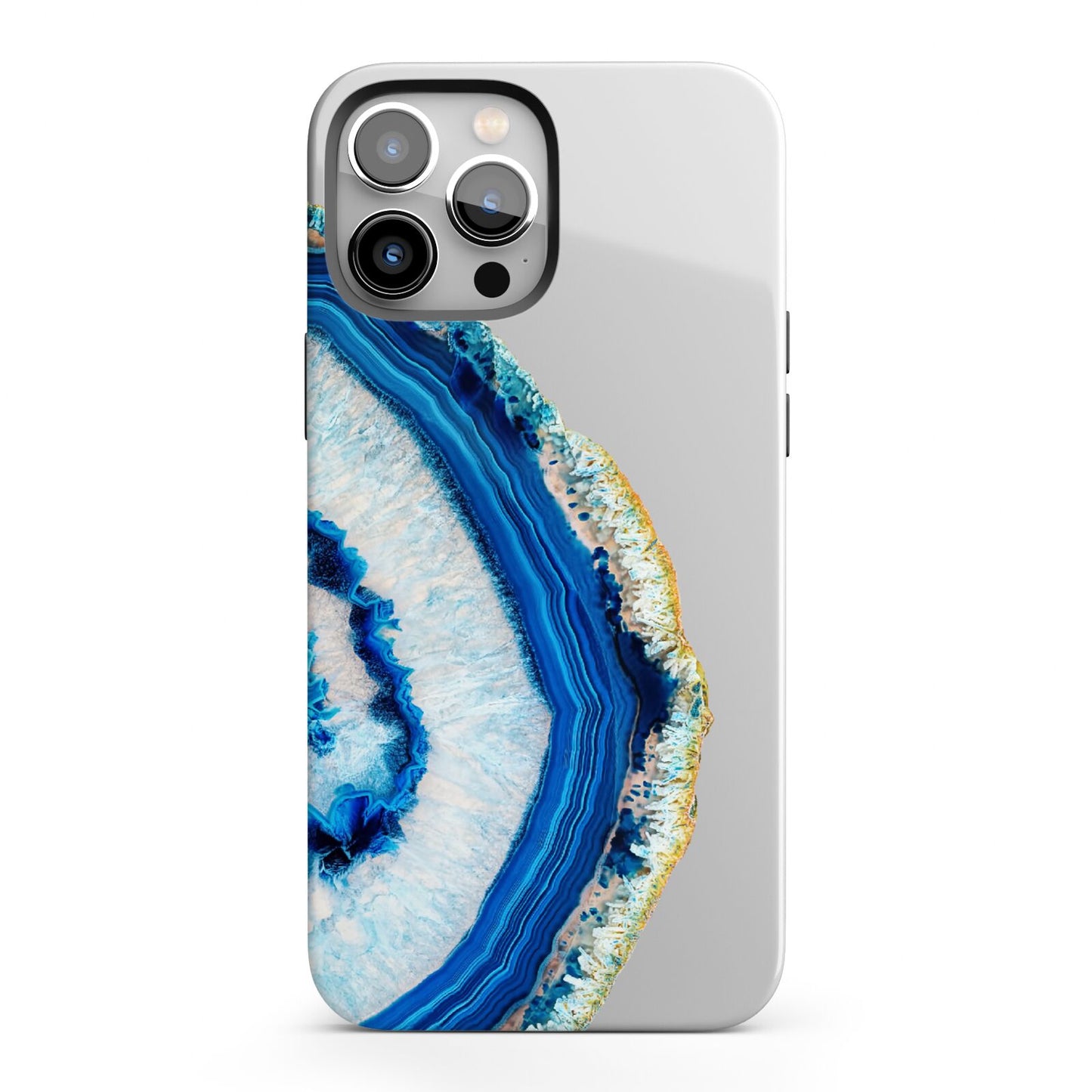 Agate Dark Blue and Turquoise iPhone 13 Pro Max Full Wrap 3D Tough Case
