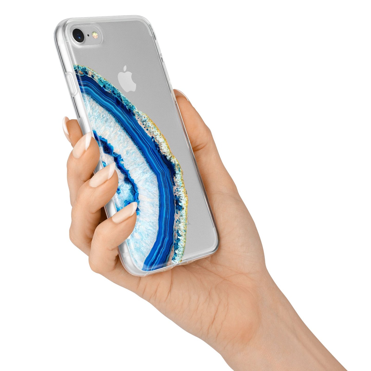 Agate Dark Blue and Turquoise iPhone 7 Bumper Case on Silver iPhone Alternative Image