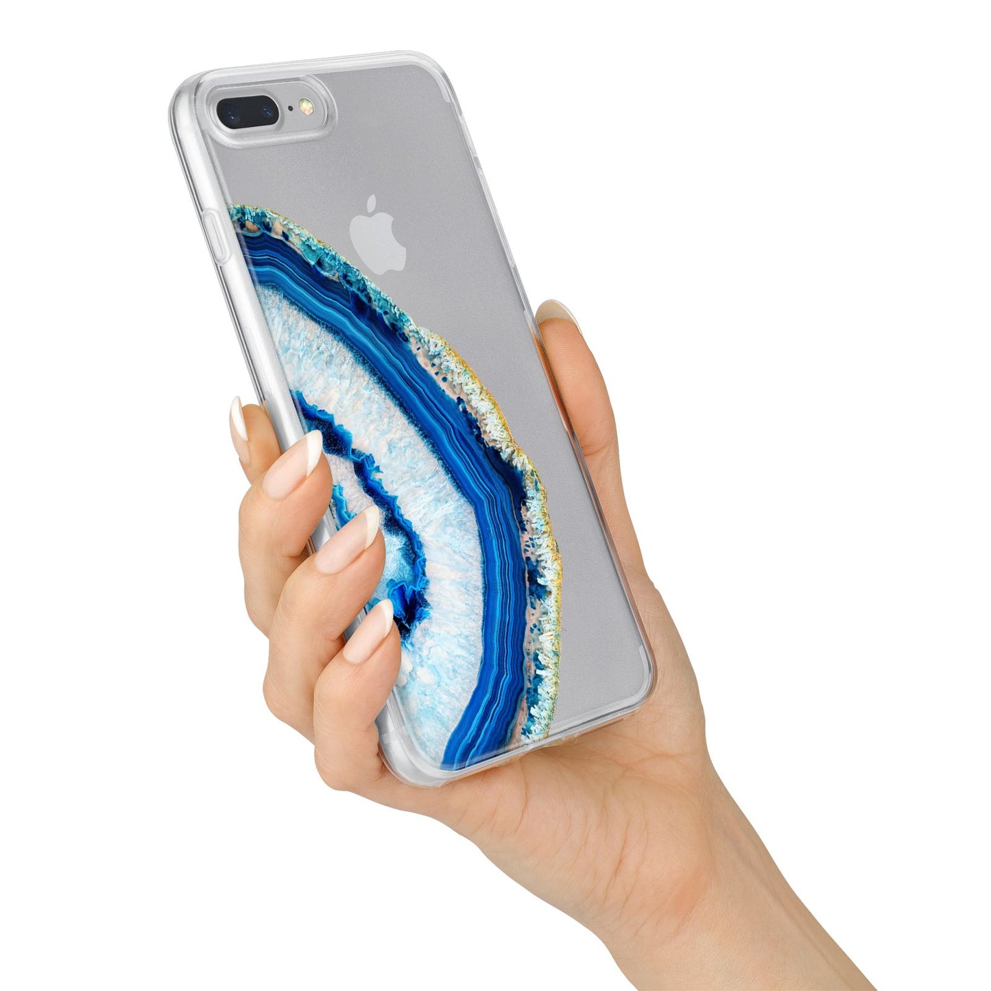 Agate Dark Blue and Turquoise iPhone 7 Plus Bumper Case on Silver iPhone Alternative Image