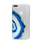 Agate Dark Blue and Turquoise iPhone 7 Plus Bumper Case on Silver iPhone