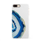 Agate Dark Blue and Turquoise iPhone 8 Plus 3D Snap Case on Gold Phone