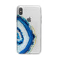 Agate Dark Blue and Turquoise iPhone X Bumper Case on Silver iPhone Alternative Image 1