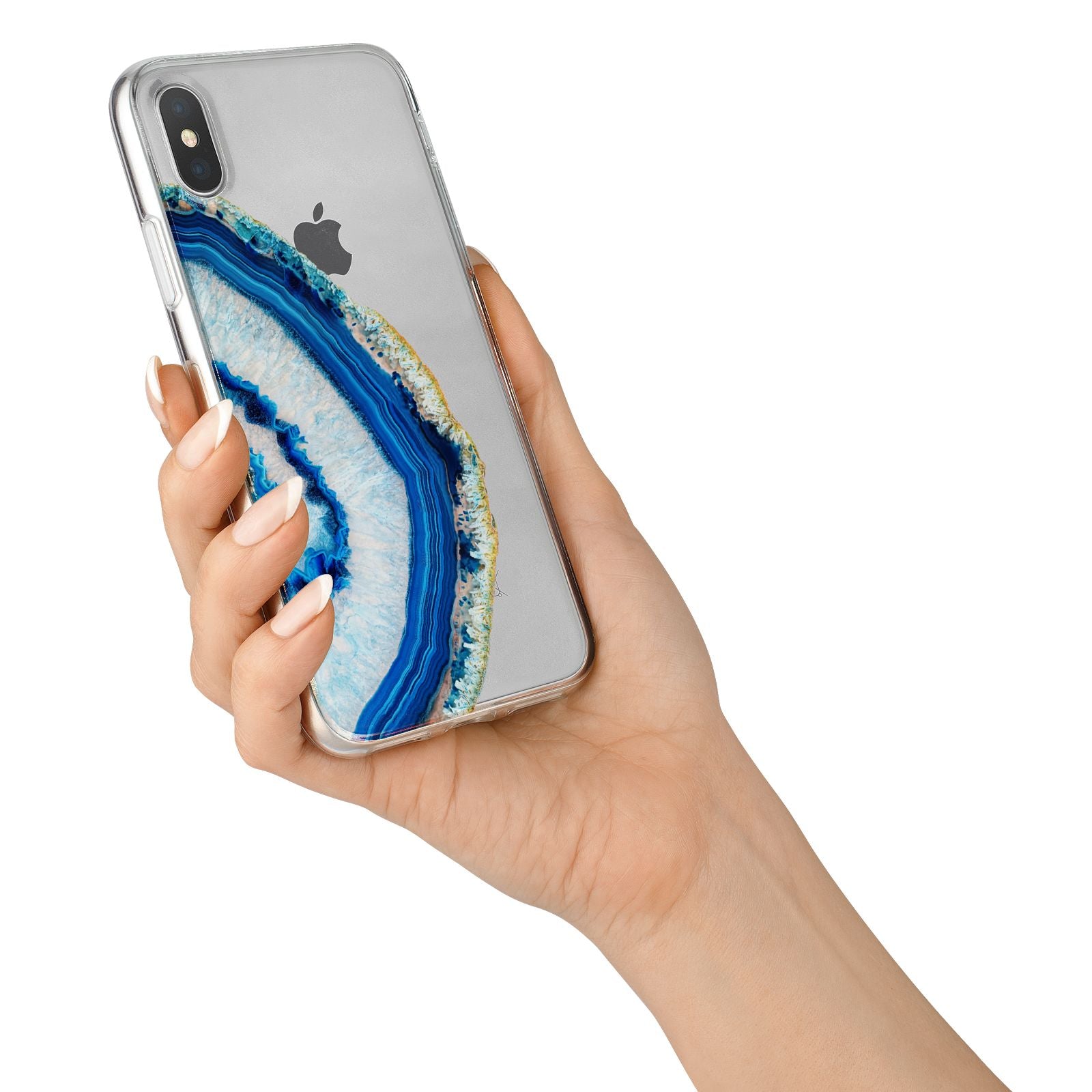 Agate Dark Blue and Turquoise iPhone X Bumper Case on Silver iPhone Alternative Image 2