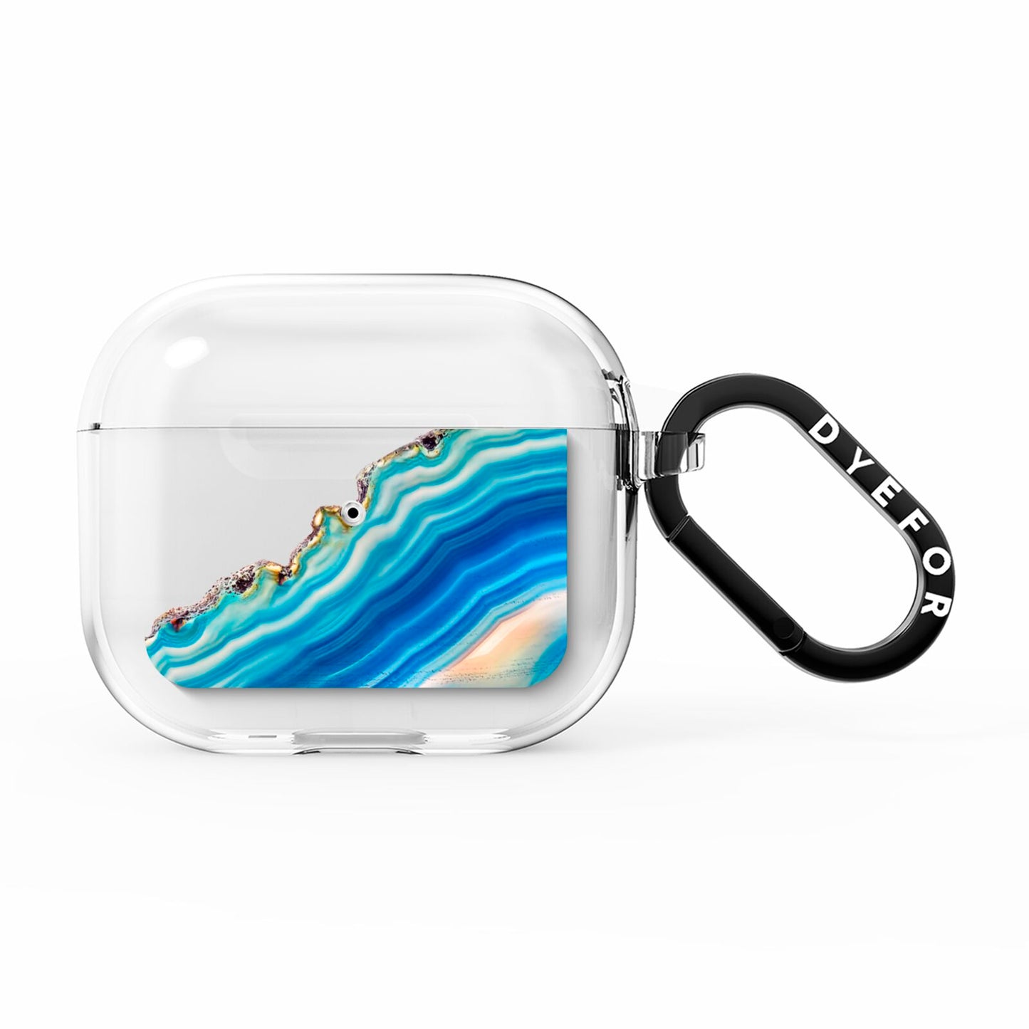 Agate Pale Blue and Bright Blue AirPods Clear Case 3rd Gen