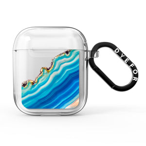 Agate Pale Blue and Bright Blue AirPods Case